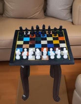 Premium Handmade Black Marble Chess Set with Semi-Precious Inlay Stone Arts - Perfect Father's Day Gift Unique Handicrafts IND